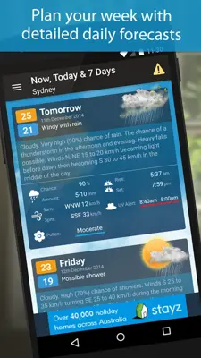 Weatherzone android App screenshot 2